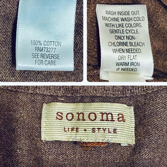 Sonoma Brown Cotton sweater Size XXL - Picture 4 of 7